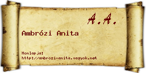 Ambrózi Anita névjegykártya